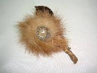 Vintage 40s Fabulous Real Mink Flower Brooch with Pearl Accent 