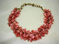 Vintage 30s Art  Deco Pink Garland Glass Cluster Bead Necklace Amazing