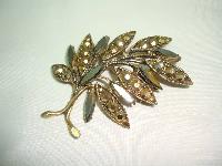 1940s Signed Weiss Smokey Rhinestone Demi Parure Brooch and Earrings 