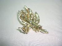 Vintage 50s Cream Floral Enamel Design Brooch Set with Faux Pearls Pretty