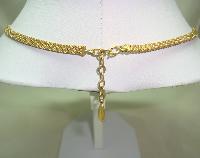 Vintage 60s Beautiful Oval Cameo Pendant on Gold Mesh Collar Necklace