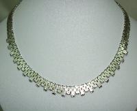 Vintage 60s Quality Textured Link Silvertone Collar Necklace Worn 2 Ways!