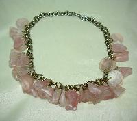 Vintage 50s Fabulous Chunky Pink Lucite Garland Drop Charm Bead Necklace 