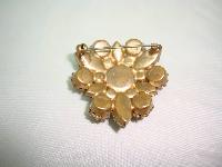 Vintage 50s Qualtiy Green Amber and AB Crystal Diamante Brooch Stunning!