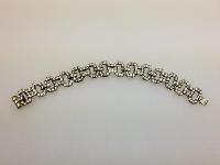 Vintage 30s Art Deco Sparkling Paste Diamante Fancy Link Bracelet