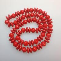 Vintage 70s Fab Chunky Red Glass and Plastic Long Bead Necklace 74cms