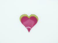 Quirky and Fun Pink and Green Double Heart Style Acrylic Brooch Pretty