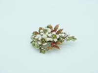 Vintage 60s Signed Exquisite Birthday Series December Enamel Rose Brooch