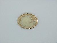 Vintage 70s Large Lucite Plastic Gold Frame Beautiful Girls Cameo Brooch 