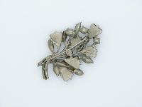 Vintage 60s Signed Exquisite Scottish Agate Glass Stone and Diamante Floral Brooch 6.5cms