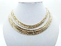 Vintage 60s Amazing 5 Row Goldtone Sparkle Chain Graduating Necklace 45cms