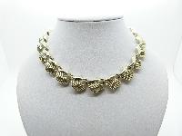 Vintage 50s Unsigned Jewelcraft Fancy Link Goldtone Articulated Necklace