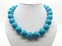 Stunning and Elegant Real Turquoise Chunky Bead Statement Necklace
