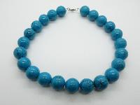 Stunning and Elegant Real Turquoise Chunky Bead Statement Necklace