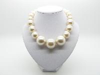 Vintage 50s STYLE Chunky Faux Pearl Bead Statement Necklace