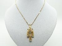 Vintage 60s Signed Attwood and Sawyer Gold and Diamante Pendant and Chain