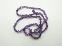 Very Pretty Long Real Amethyst Smooth Chip Bead Necklace