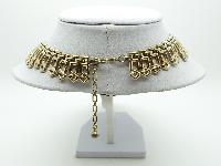 Stunning Antique Victorian Gold Base Metal Ornate Link Collar Necklace