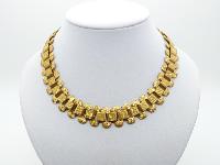 Stunning Antique Victorian Gold Base Metal Ornate Link Collar Necklace