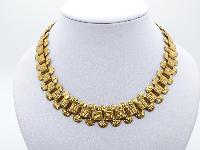Stunning Antique Victorian Gold Base Metal Ornate Link Collar Necklace
