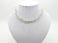 Vintage 50s Sparkling AB Crystal Glass Bead Necklace Super! 42cms