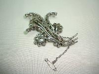 Vintage 1950s Aurora Borealis Rhinestone Diamante Flower Spray Brooch 