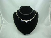 Vintage 50s Pretty Carnival AB Diamante Drop Necklace