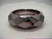 1950s Style Chunky Diamond Cut Metallic Grey Bangle WOW