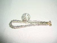 Vintage 80s Black Red and Clear Diamante Baseball Bat Figural Brooch