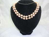 Vintage 50s Pink Baroque Faux Pearl Bead Necklace WOW
