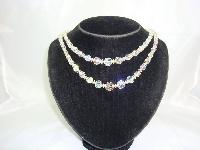 1950s 2 Row Sparkling AB Crystal Glass Bead Necklace