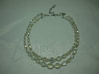 1950s 2 Row Sparkling AB Crystal Glass Bead Necklace