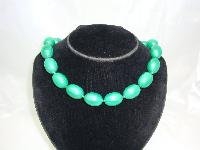 1950s Chunky Green Marble Effect Lucite Bead Necklace