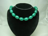 1950s Chunky Green Marble Effect Lucite Bead Necklace