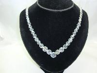 1950s Beautiful Faceted Crystal Glass Bead Necklace WOW