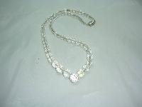 1950s Beautiful Faceted Crystal Glass Bead Necklace WOW