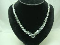 1950s Beautiful Faceted Crystal Glass Bead Necklace WOW