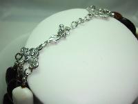 Vintage 50s Style 3 Row Chunky Black Amber Cream Bead Necklace