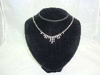 Vintage 50s Sparkling Diamante Graduated Drop Necklace
