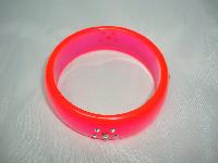 Vintage 80s Neon Pink Lucite & Diamante Lucite Bangle
