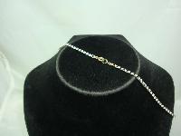 Vintage 80s Diamante Necklace with Cube Shaped Diamante Charm Pendant 