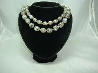 1950s 2 Row Chunky Mottled Taupe Lucite Bead Necklace 