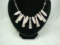 Stunning Contemporary Modernist Silver & Rose Quartz Necklace
