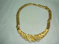 Vintage 80s Classy and Elegant Chunky Gold Link Cream Lucite Necklace