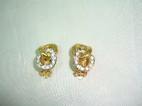 80s Stunning Chain Link Style Diamante Goldtone Clip On Earrings