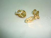 80s Stunning Chain Link Style Diamante Goldtone Clip On Earrings