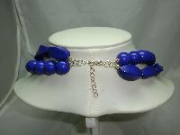 Chunky 1950s Style 2 Row Purple Lucite Bead Necklace 