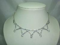 Vintage 50s Quality Sparkling Diamante 5 Drop Necklace
