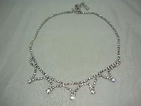 Vintage 50s Quality Sparkling Diamante 5 Drop Necklace