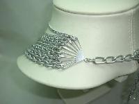 Vintage 50s Fab 9 Row Graduating Silver Chain Necklace